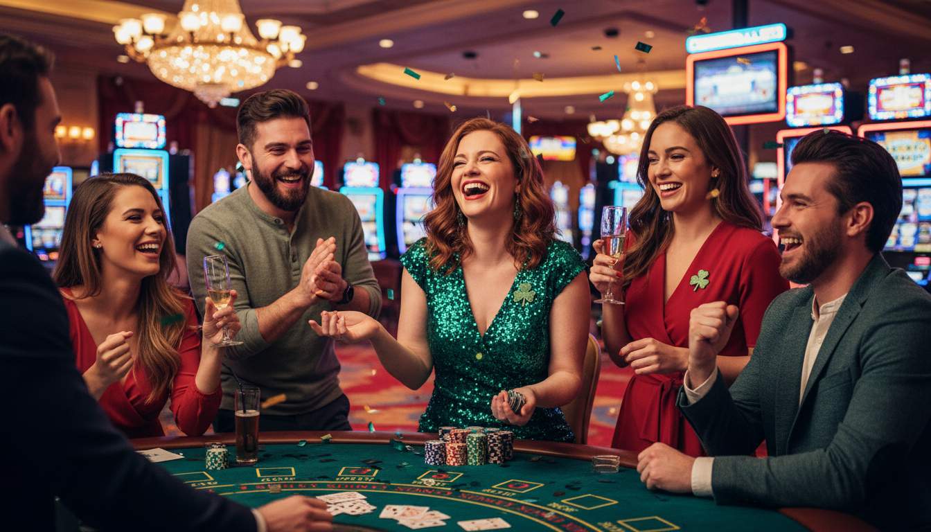 Woman enjoying casino games