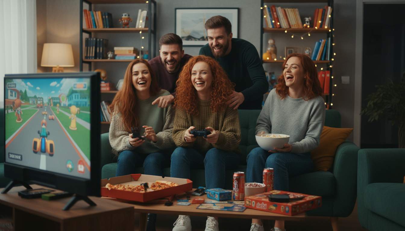 Excited woman enjoying casino games